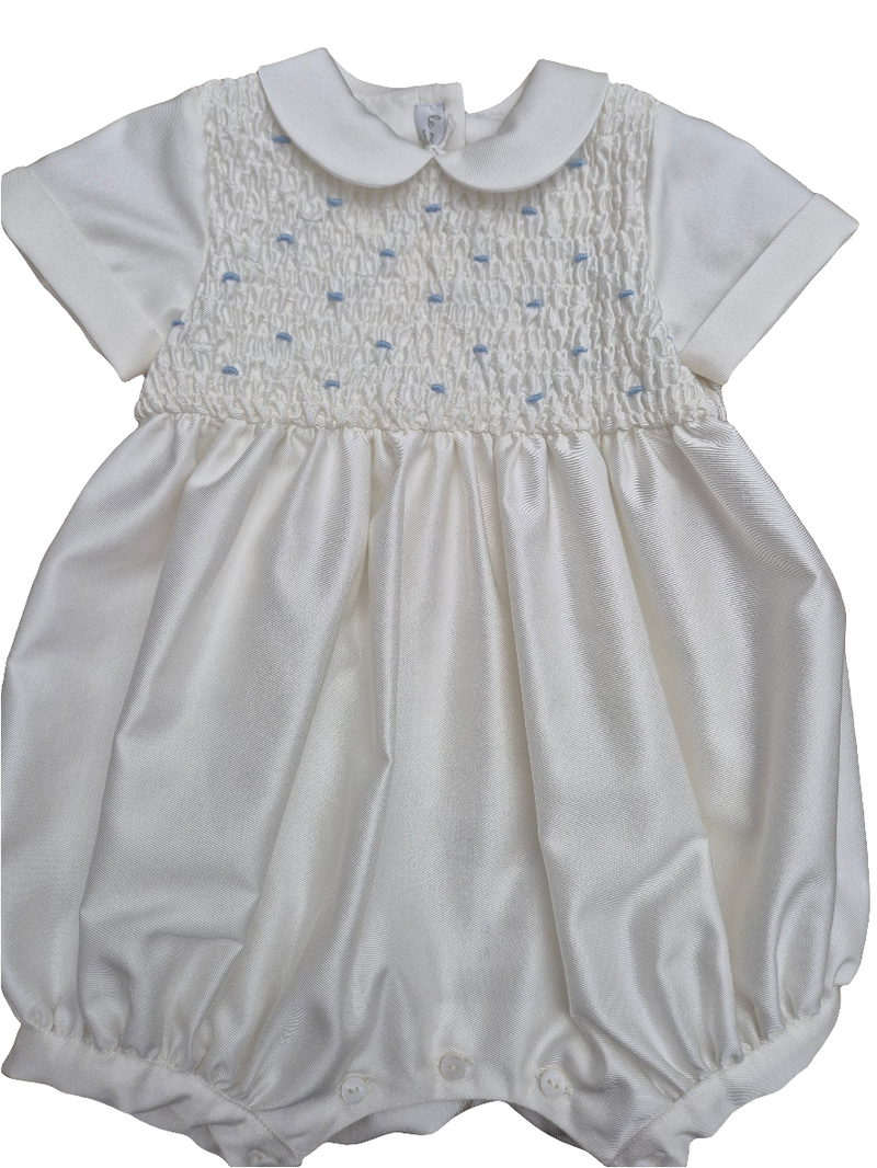 Pagliaccetto battesimale punto smock
