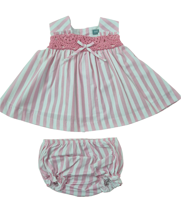 Completo con culotte righe in cotone