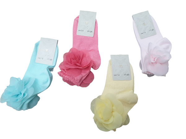 Calza con fiore in cotone