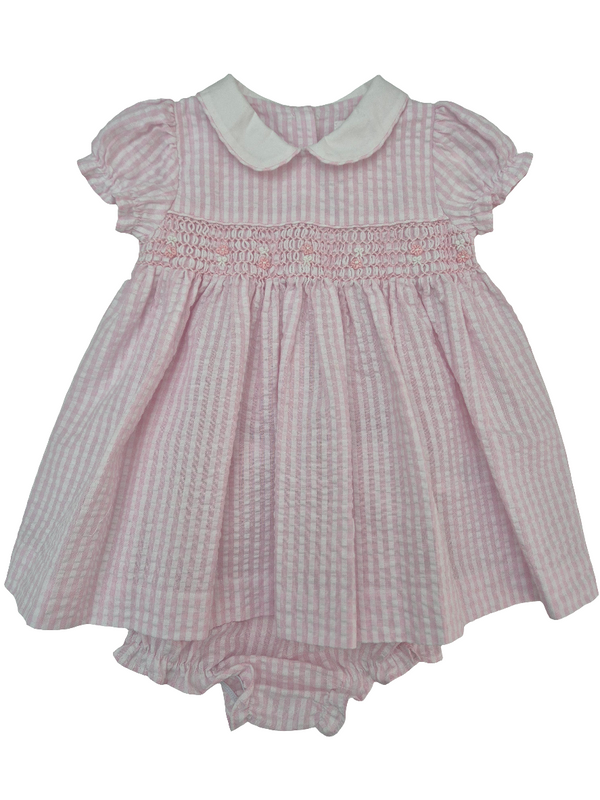 Vestito con culotte punto smoc in cotone