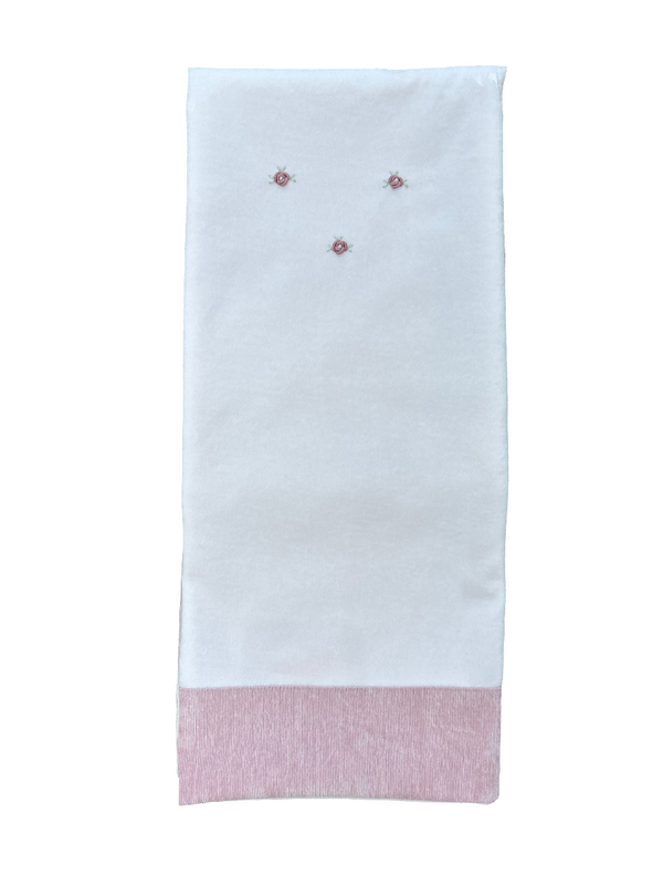 Coperta in ciniglia roselline