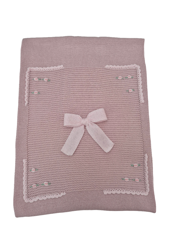 Coperta in filo roselline e fiocco
