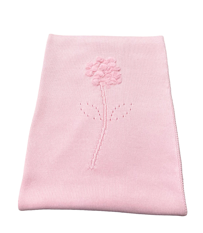 Coperta in filo rosa petalo