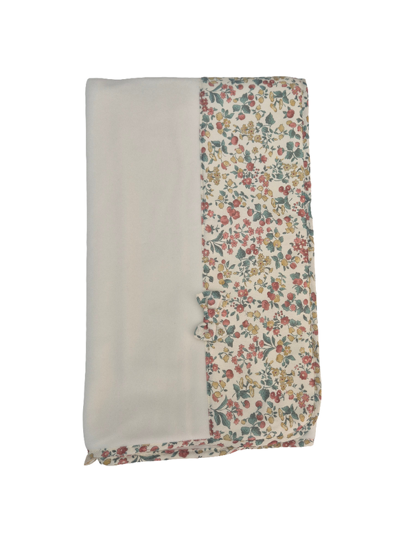 Coperta in ciniglia e cotone fiorellini