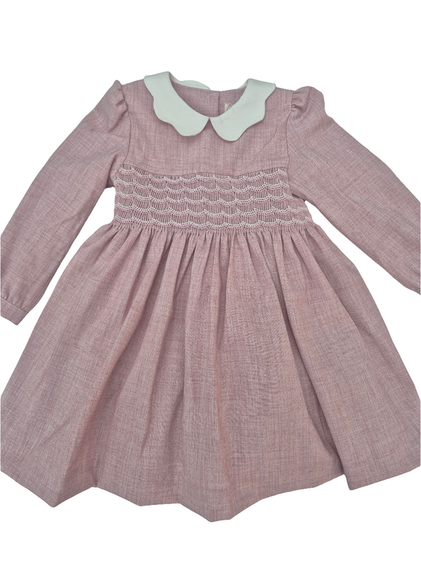 Abito in flanella con punto smock vari colori