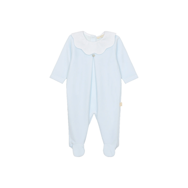 Tutina in ciniglia con colletto a smerlo