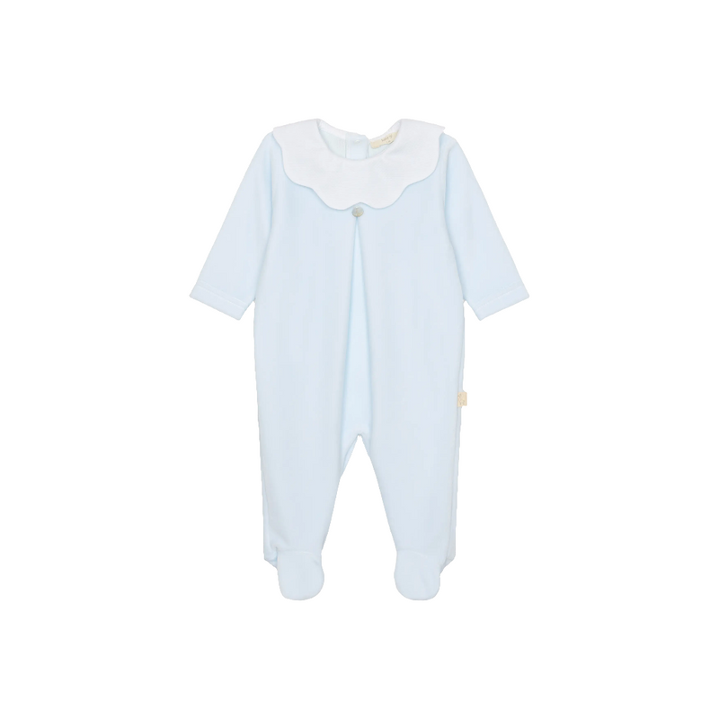 Tutina in ciniglia con colletto a smerlo