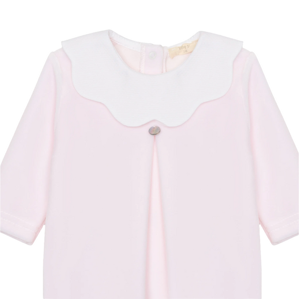 Tutina in ciniglia con colletto a smerlo