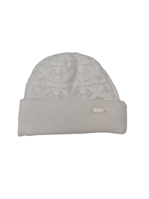 Cappellino in pizzo e ciniglia