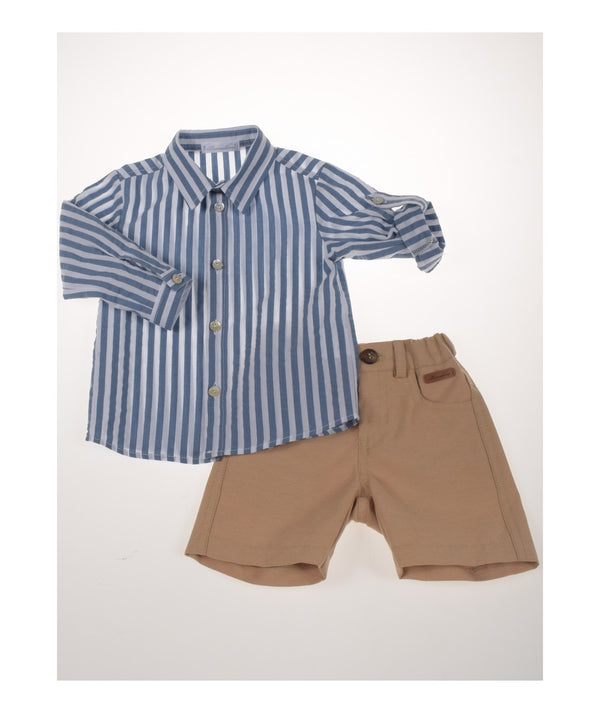 Completo bimbo camicia + pantalone in cotone