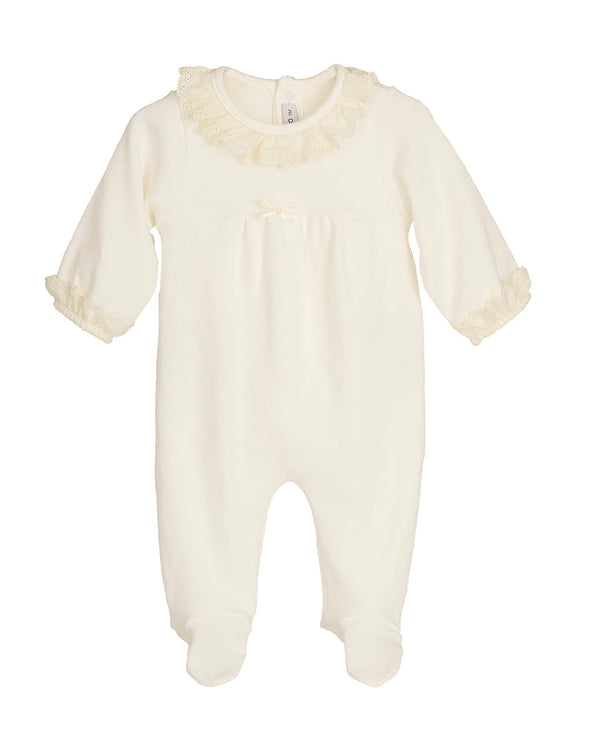 Tutina in caldo cotone collo rouche