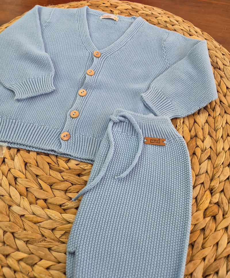 Completo cardigan e bermuda in cotone