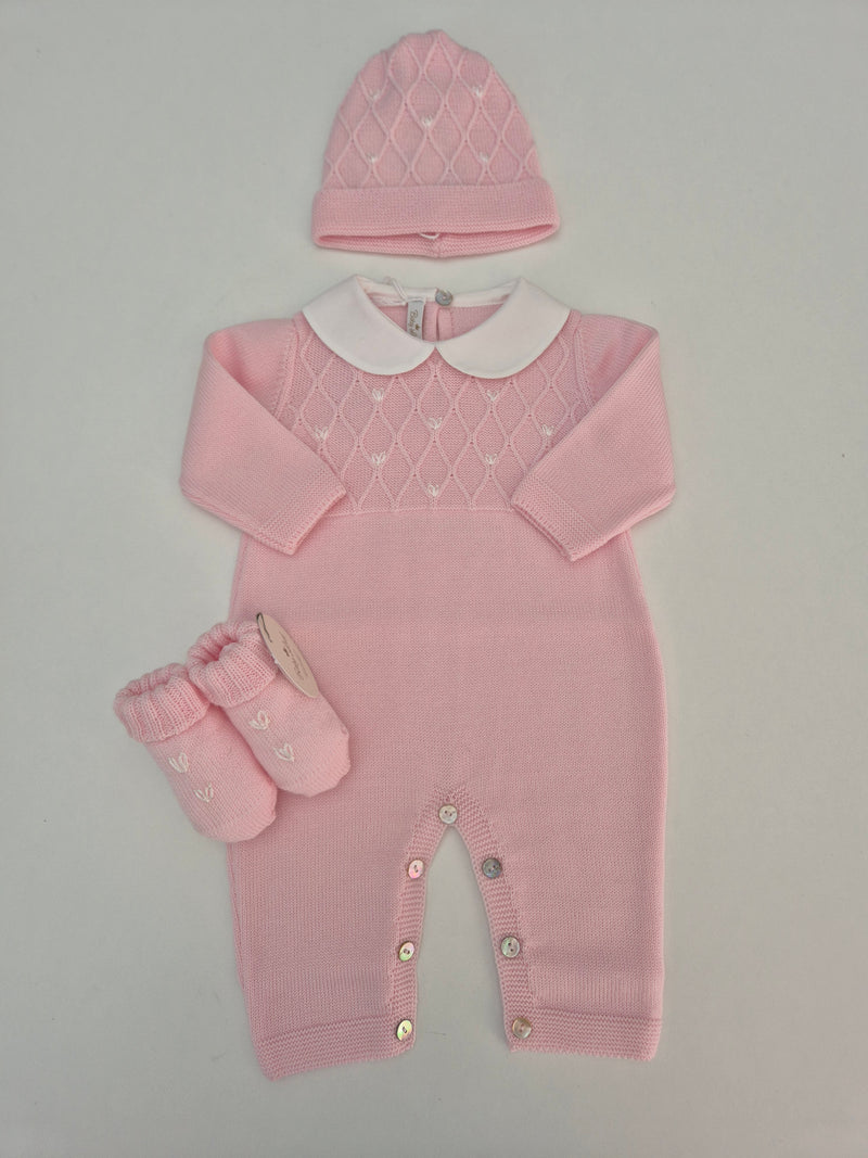 Tutina in pura lana con cappellino e babbucce
