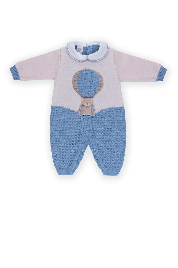 Tutina in pura lana mongolfiera con cappellino e babbucce