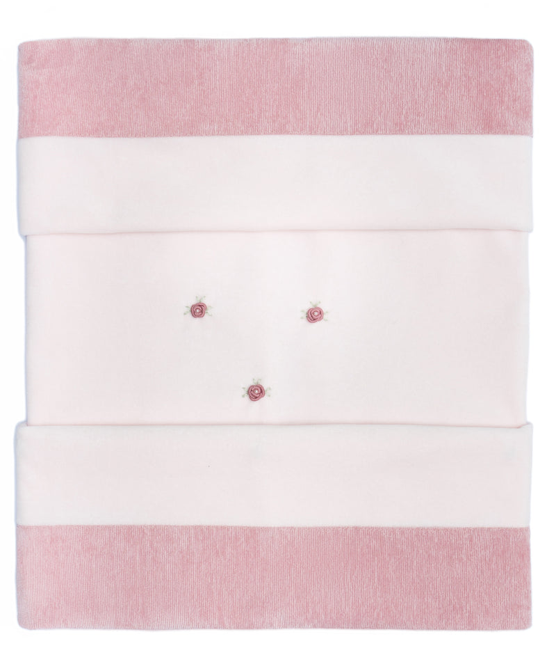 Coperta in ciniglia roselline