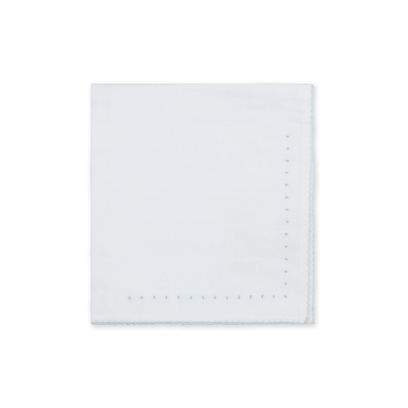 Quadrato mussola in cotone pois celesti