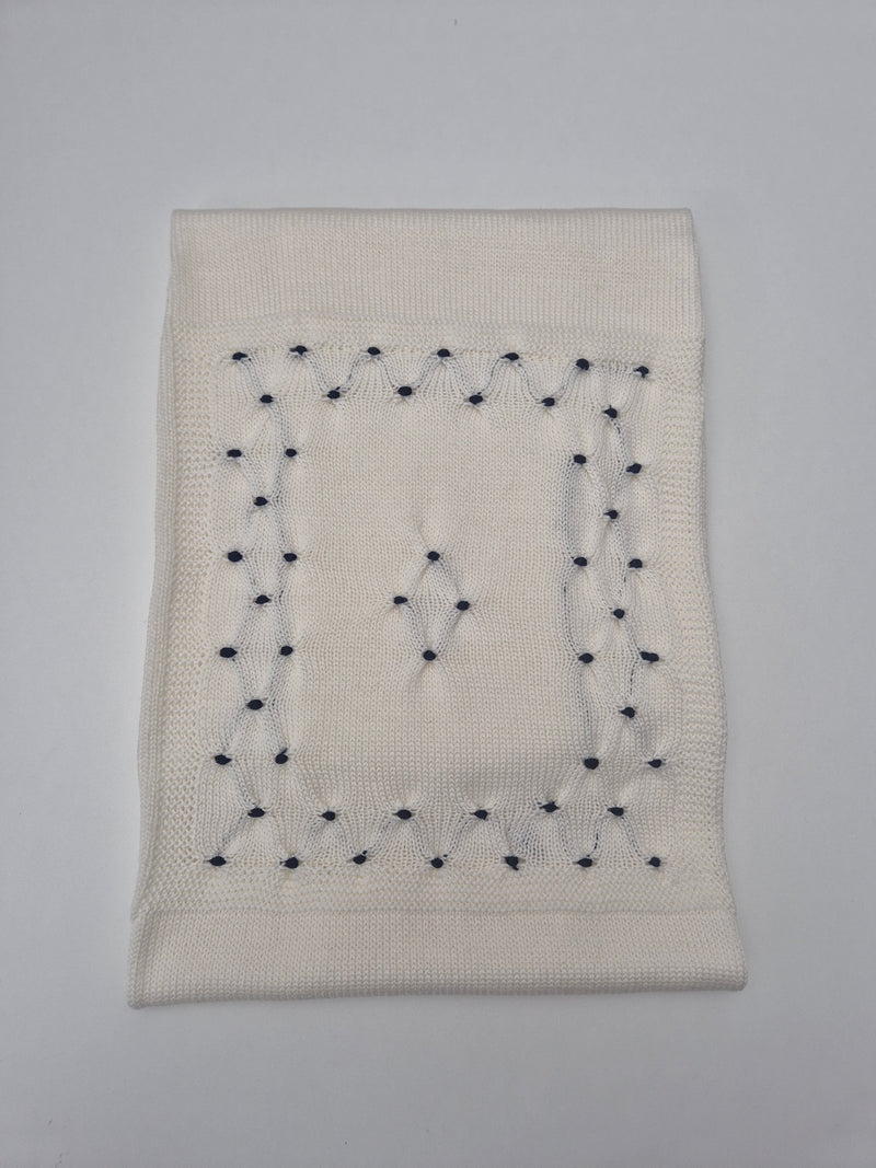 Coperta in pura lana punto smock