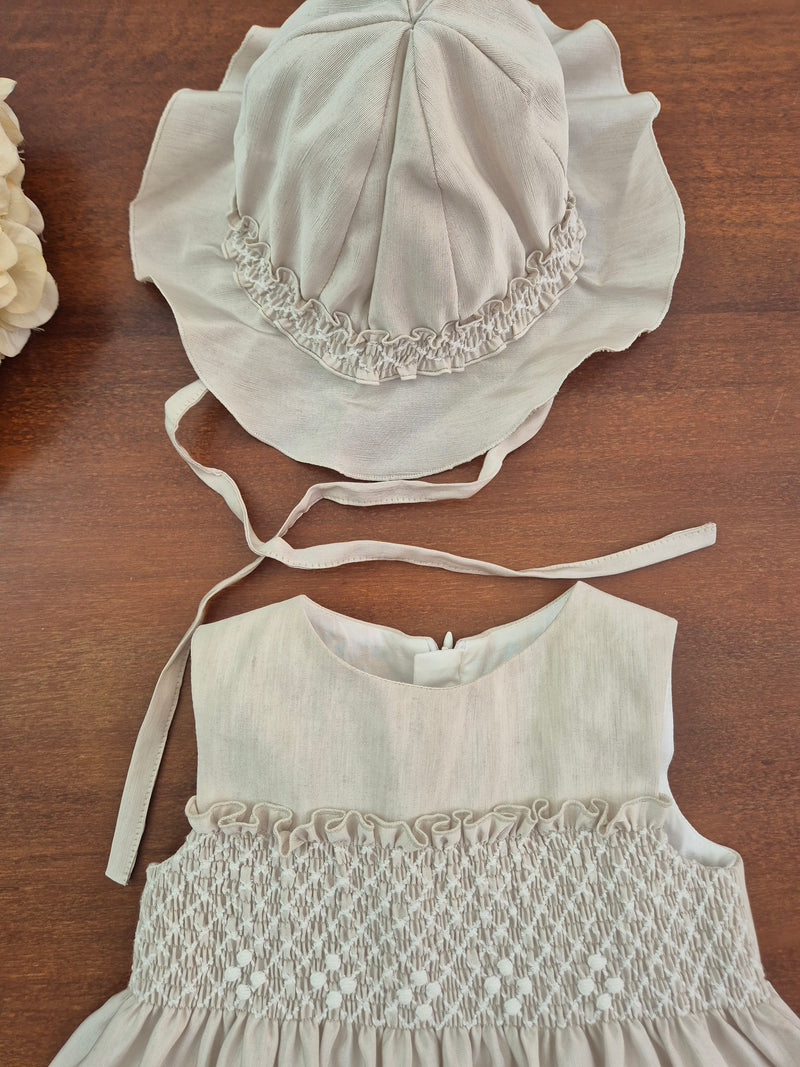 Abito punto smock + cappello