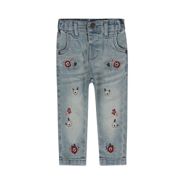 Jeans bimba ricamati