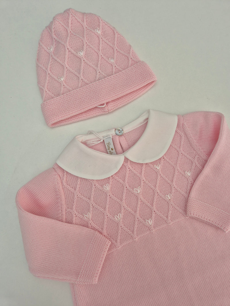 Tutina in pura lana con cappellino e babbucce