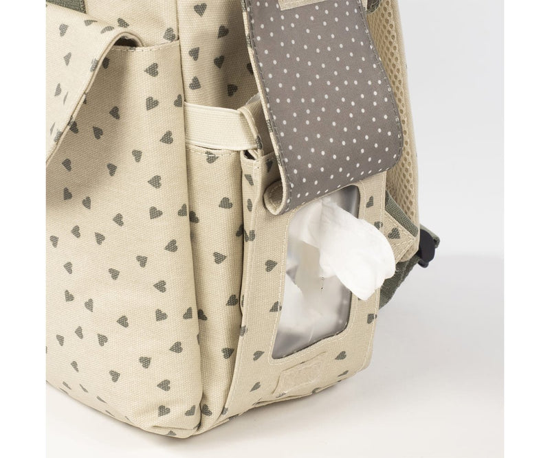 Zaino passeggino poppy cuori muschio