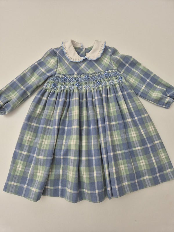 Abito punto smock in tartan