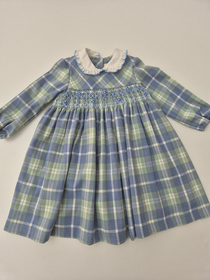 Abito punto smock in tartan