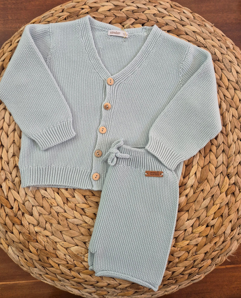 Completo cardigan e bermuda in cotone