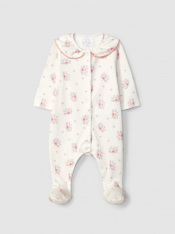 Tutina in cotone interlock a fiori