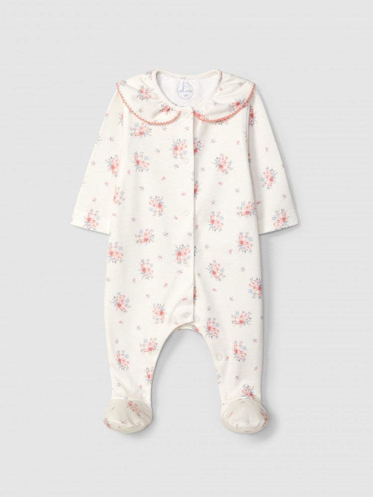 Tutina in cotone interlock a fiori