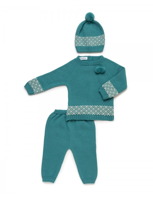 Completo 3 pezzi bimbo pom pon