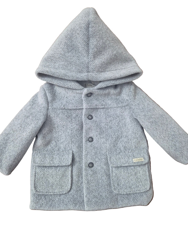 Cappotto in panno con cappuccio