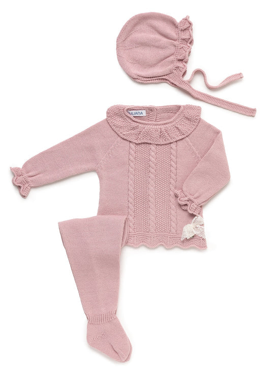 Completo 3 pezzi bimba treccia