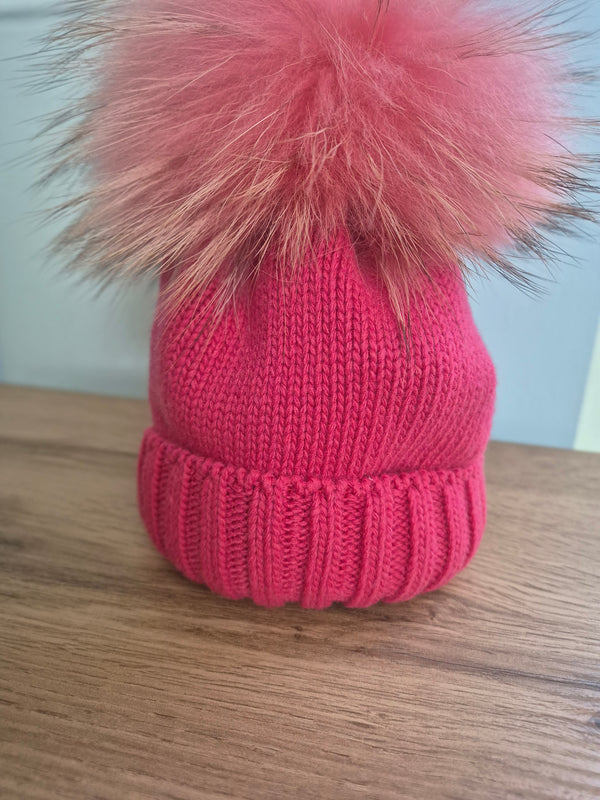 Cappello in lana pom pon