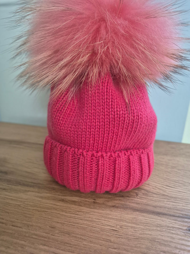 Cappello in lana pom pon