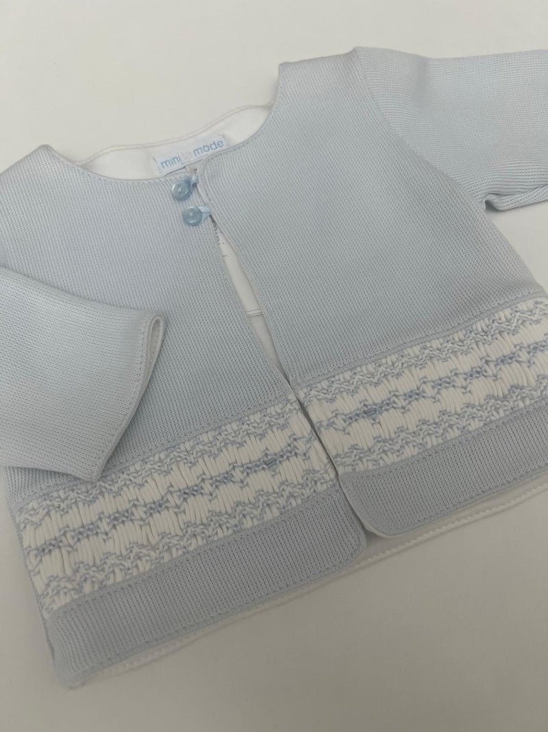 Cardigan in cotone pima punto smock