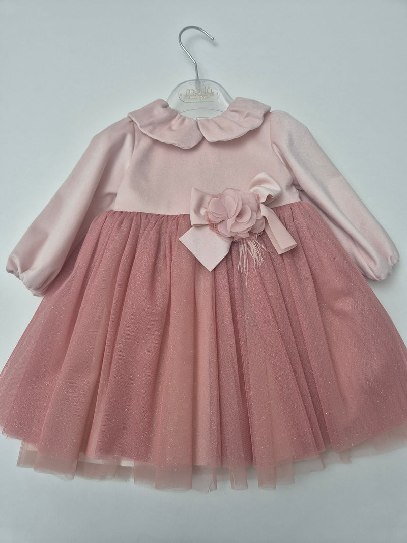 Abito elegante in velluto e tulle