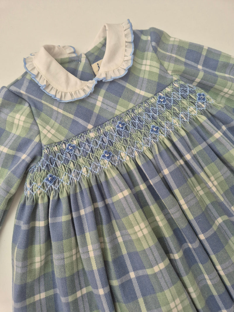 Abito punto smock in tartan