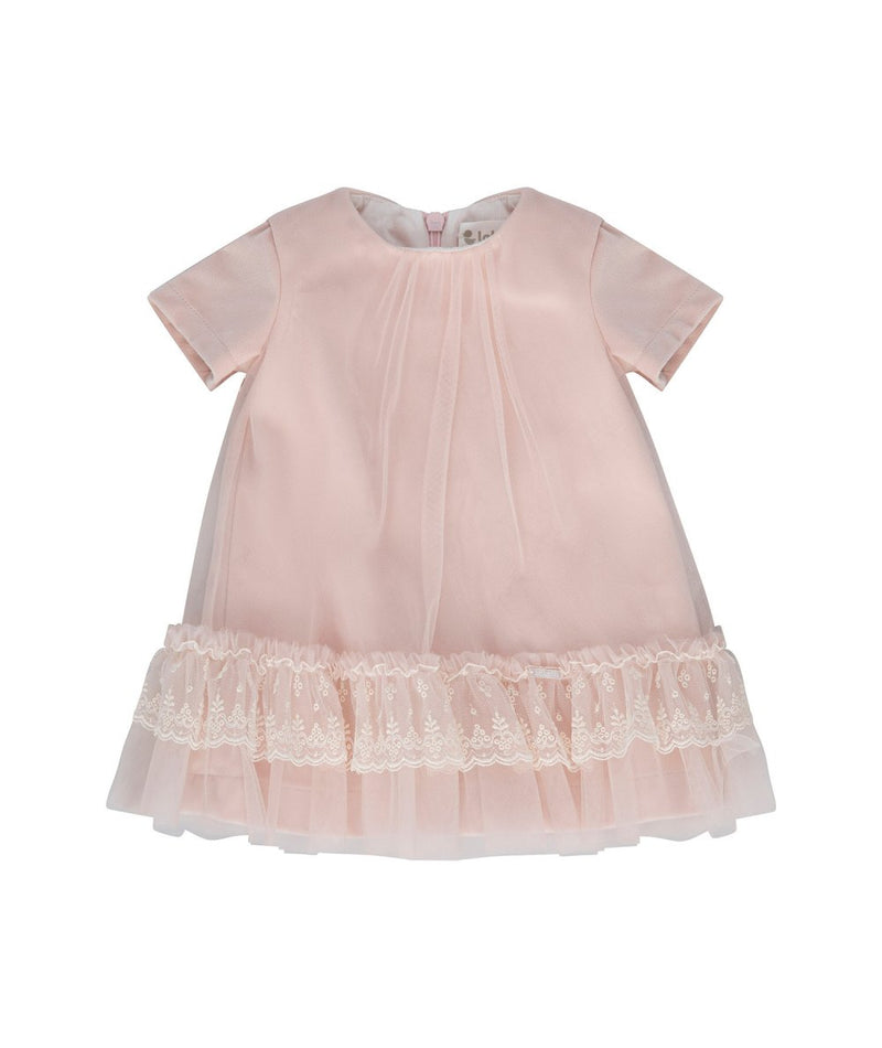 Abito in tulle ricamato e velluto