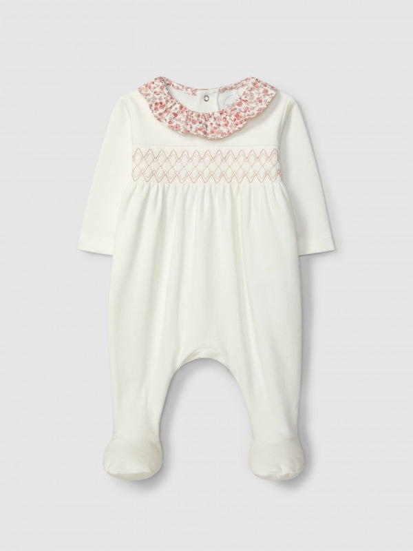 Tutina in cotone interlock punto smock