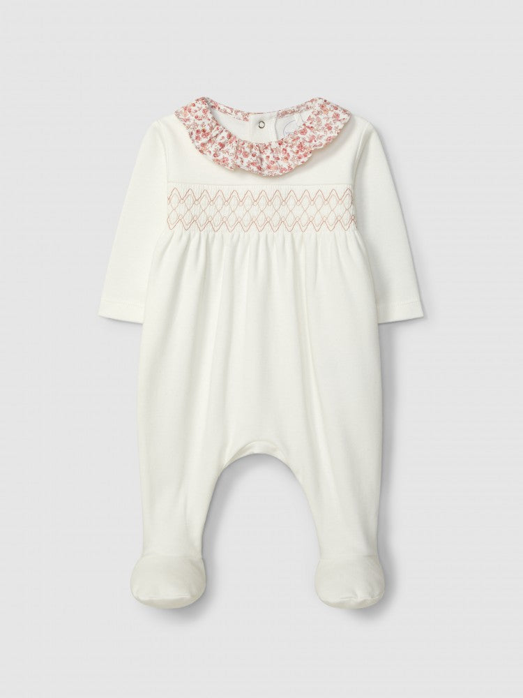 Tutina in cotone interlock punto smock