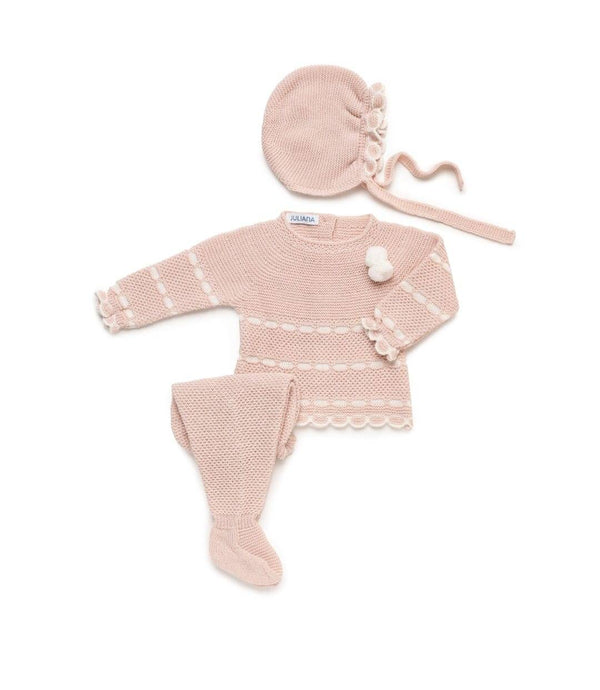Completo 3 pezzi bimba pom pon