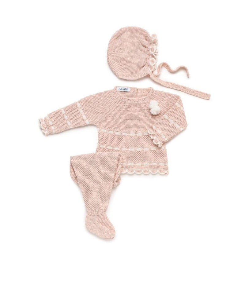 Completo 3 pezzi bimba pom pon