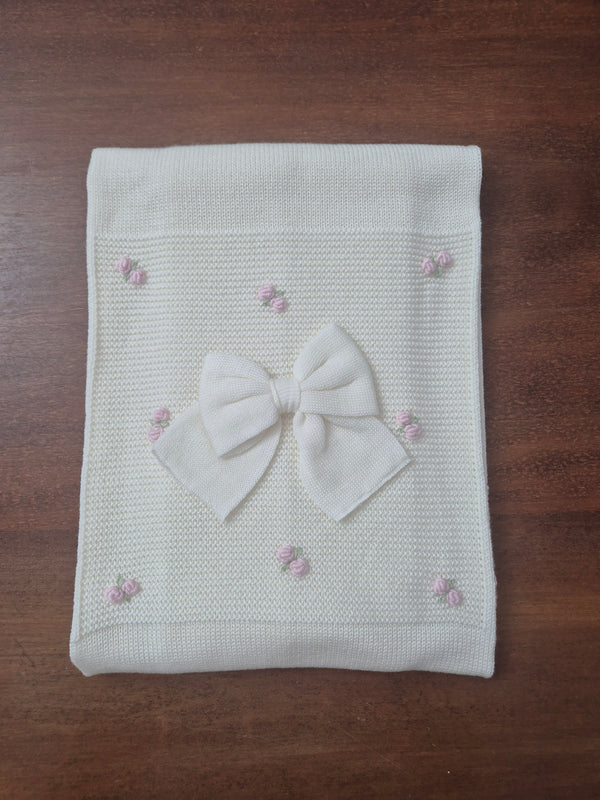 Coperta in pura lana roselline