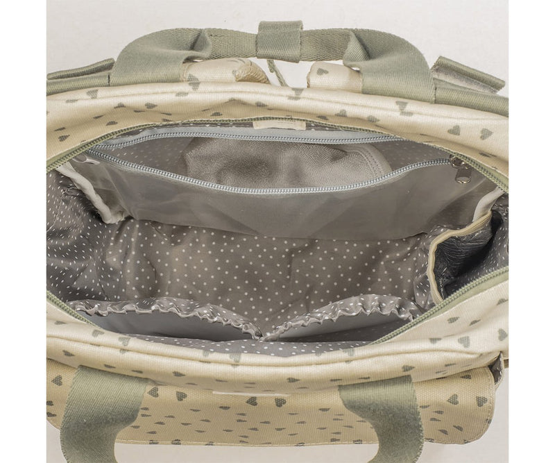 Zaino passeggino poppy cuori muschio