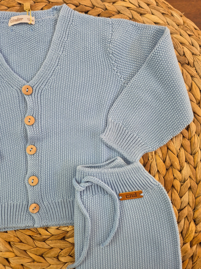 Completo cardigan e bermuda in cotone