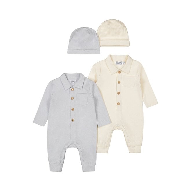Tutina con cappellino in cotone organico vari colori