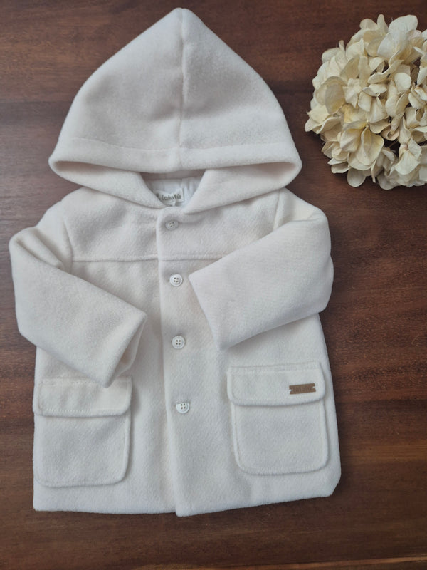 Cappotto in panno con cappuccio