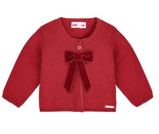 Cardigan con fiocco in velluto