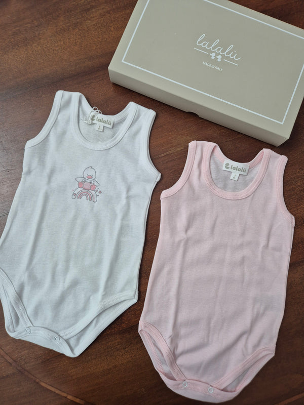 Body bi-pack in cotone spalla larga